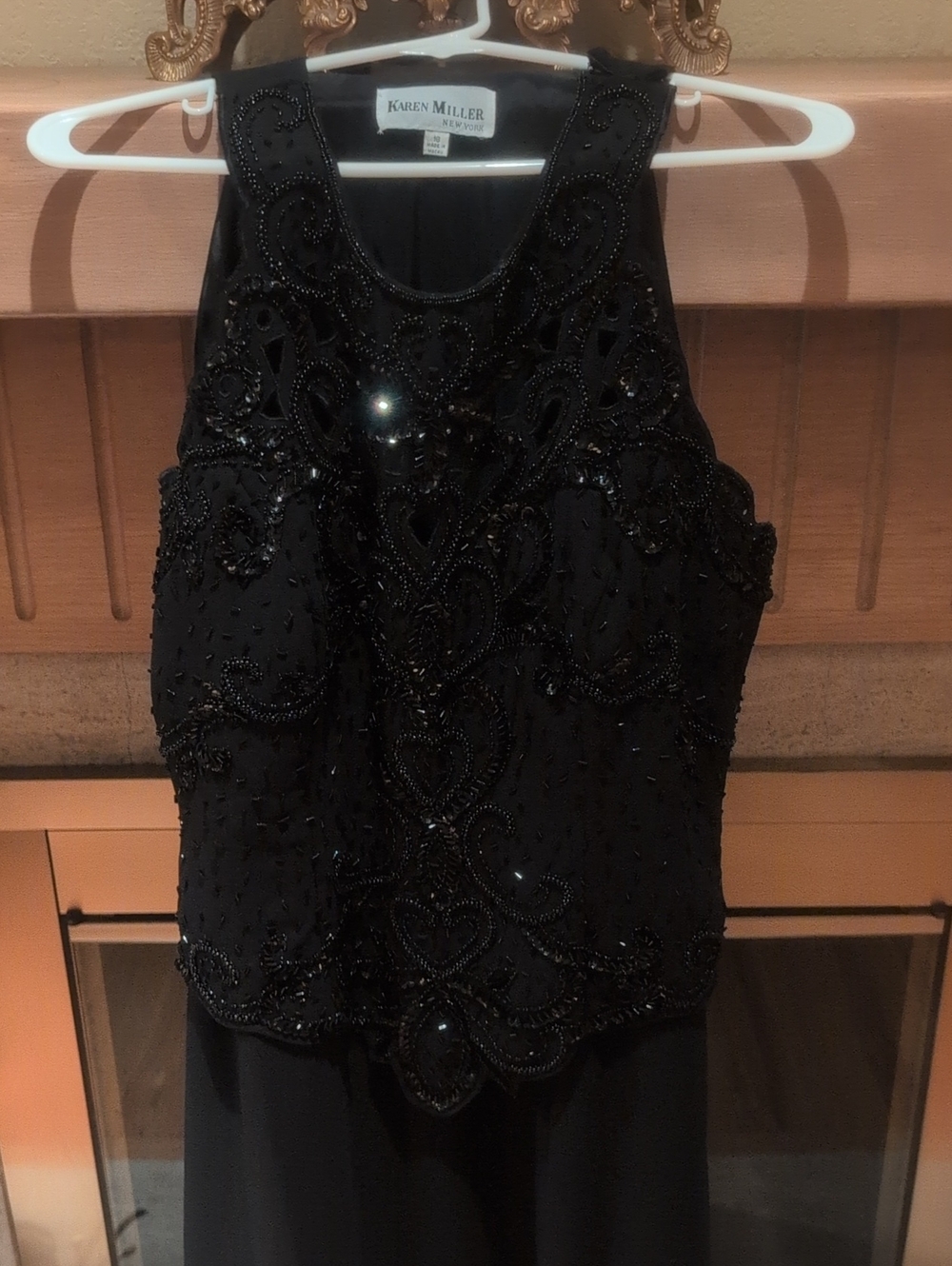 Karen Millen Black Beaded Sleeveless Camisole